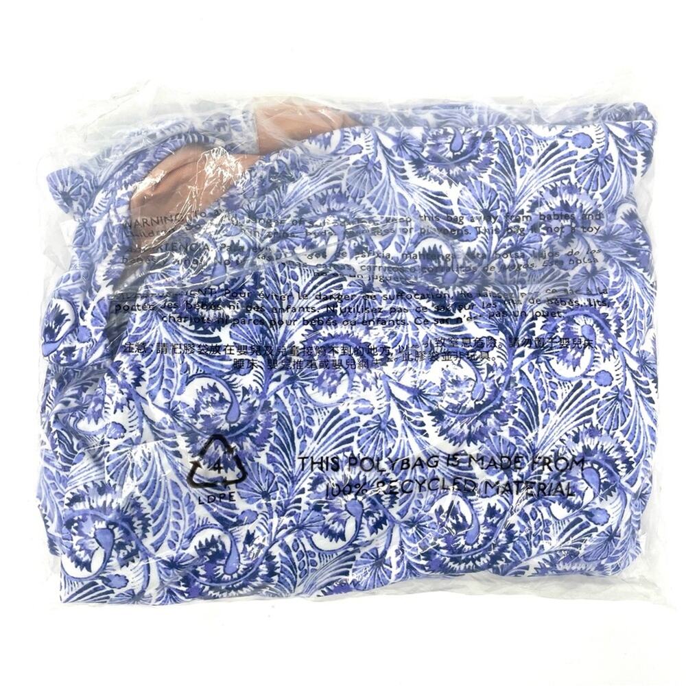 J. Crew V-neck One-piece Blue & White Dandelion Swirl Women's 24 3X BH498 $118 - Picture 5 of 5